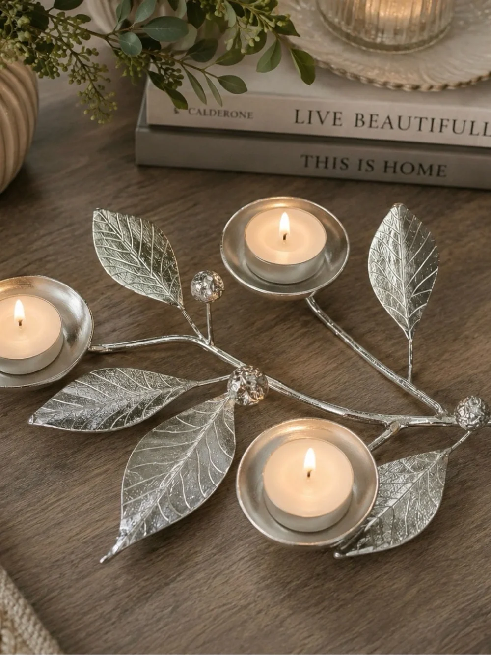 Crate & Barrel Carissa Botanical Candelabra Centerpiece